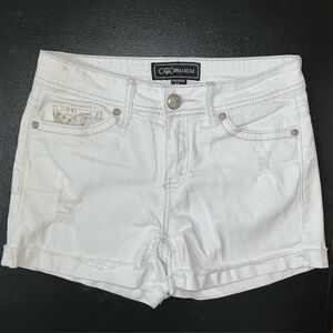 CATO Premium Women’s Sequined Size 4 Contemporary White Jean Shorts!
